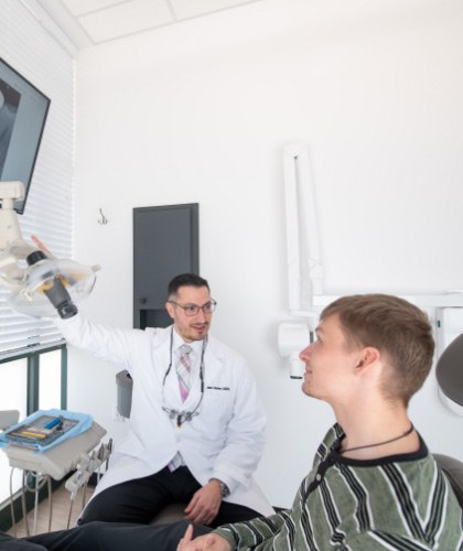 photo of Dr. Zaner With Patient